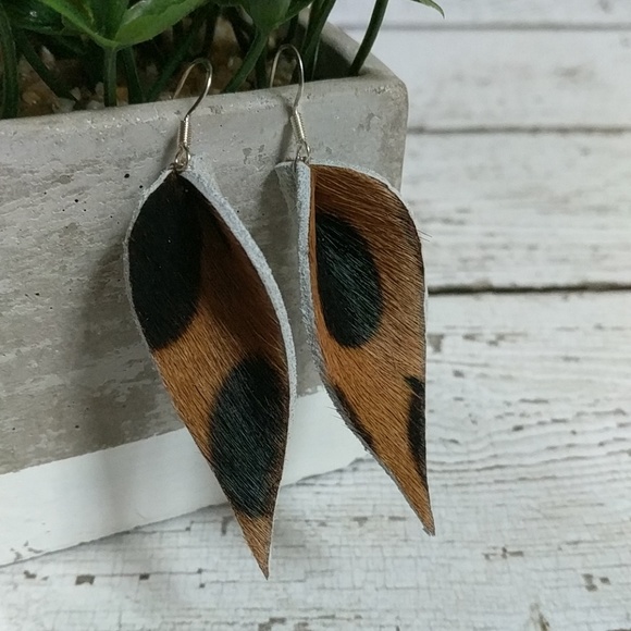 Jewelry - Geniune Brown & Black Leather earrings Jewelry - Geniune Brown & Black Leather earrings